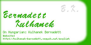 bernadett kulhanek business card